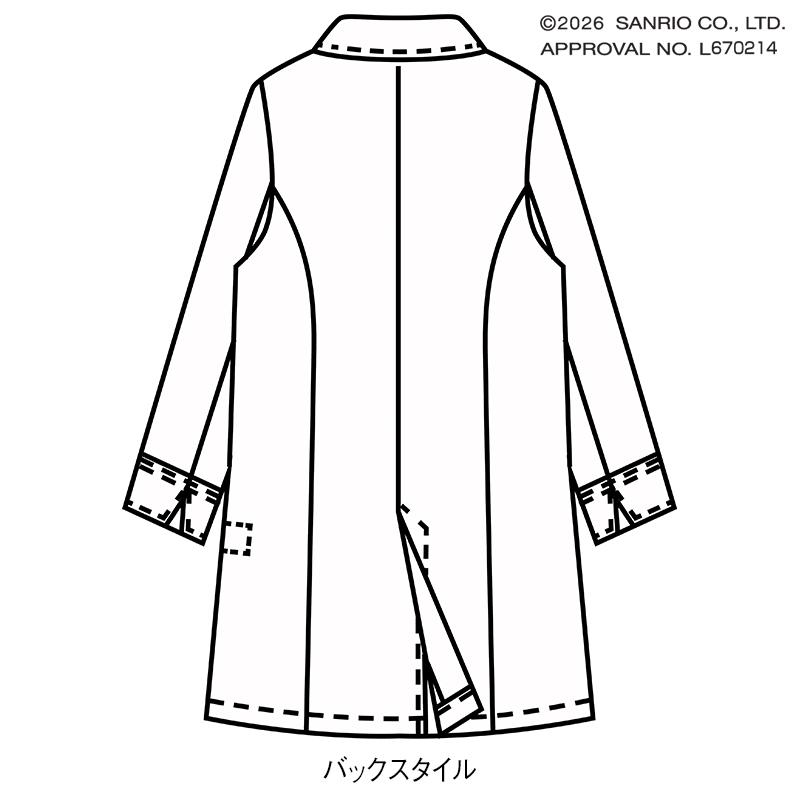 <サンリオキャラクターズ>胸刺繍入りストレッチドクターコート