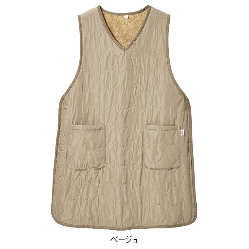 あったか裏フリース軽量ミドル丈エプロン
