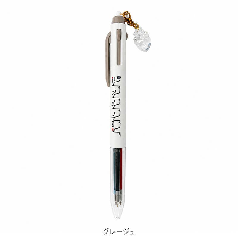 心電図シリーズ ハートチャーム付き3色ボールぺン
