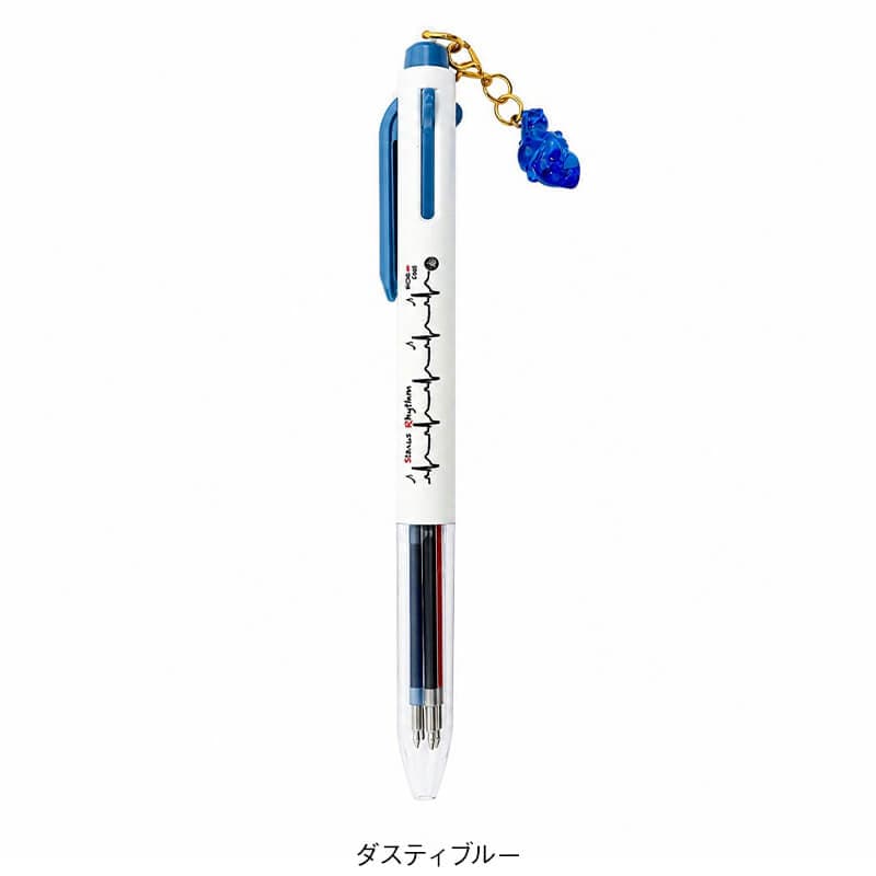 心電図シリーズ ハートチャーム付き3色ボールぺン