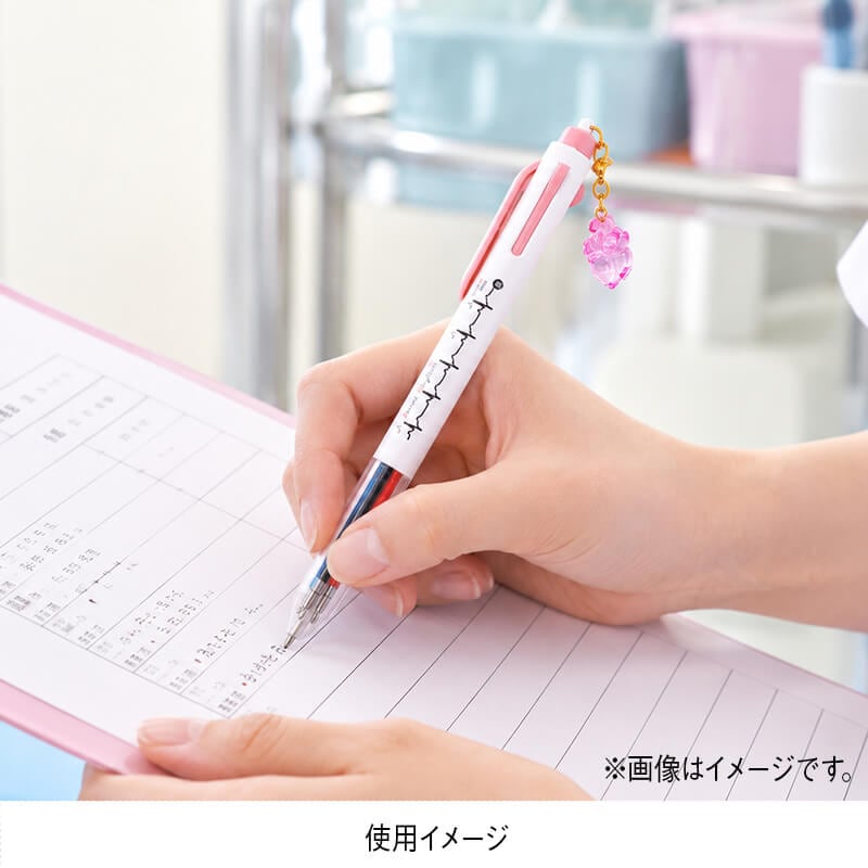 心電図シリーズ ハートチャーム付き3色ボールぺン