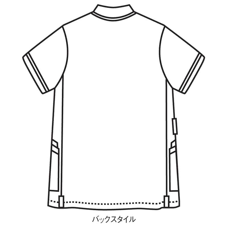 ナノプラチナ抗菌防臭さらっと凹凸サイド配色ワークシャツ(男女兼用)