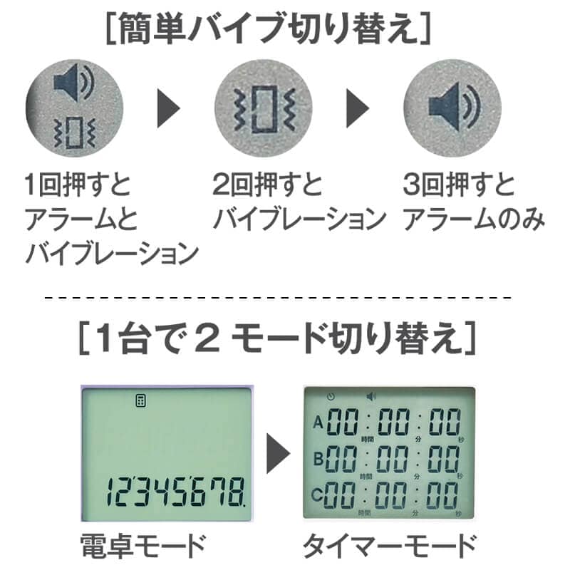 電卓付き3アラームタイマー