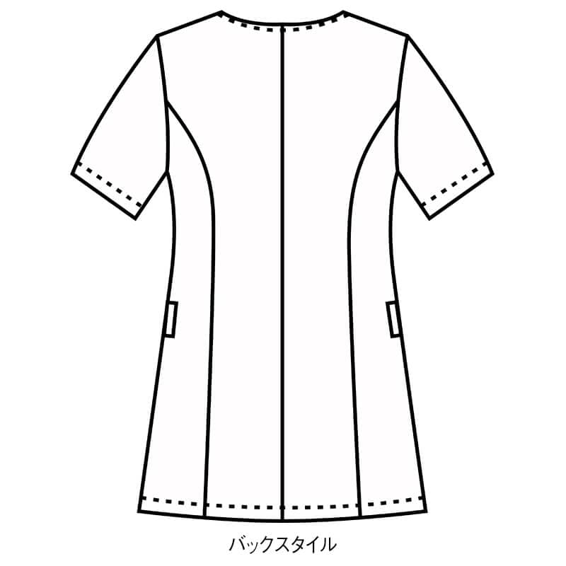 <コムサ>衿カットデザイン前開きチュニック