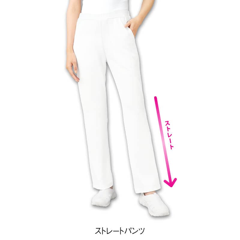 パウダーストレッチ 内側バックポケット仕様ウエスト総ゴムストレートパンツ