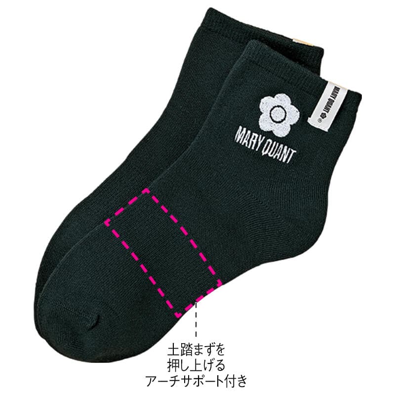<マリークワント>ピスネーム付きクルー丈ソックス