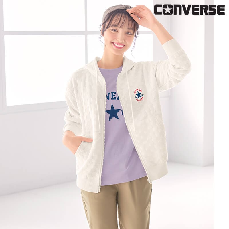 ＜CONVERSE＞薄綿ジャガードフルZIPパーカー