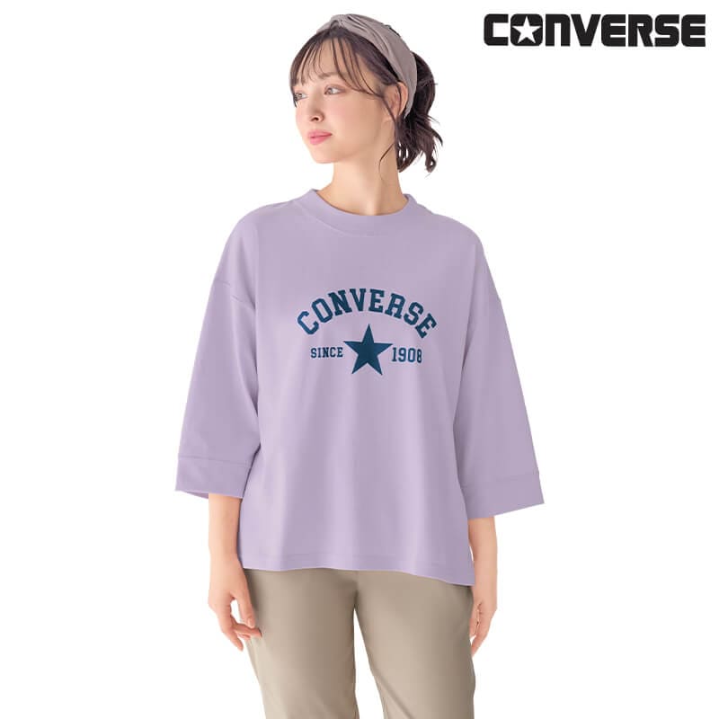 ＜CONVERSE＞天竺8分袖Tシャツ