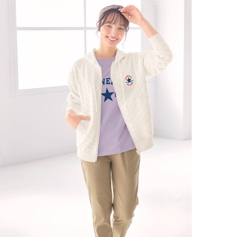 ＜CONVERSE＞天竺8分袖Tシャツ