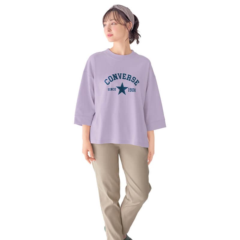 ＜CONVERSE＞天竺8分袖Tシャツ