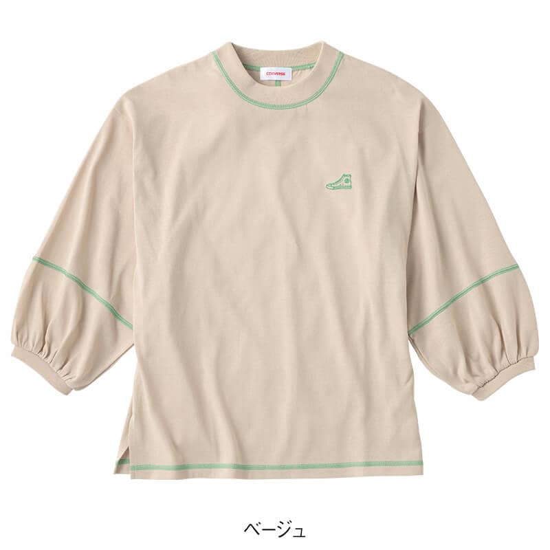 ＜CONVERSE＞配色ステッチ8分袖Tシャツ