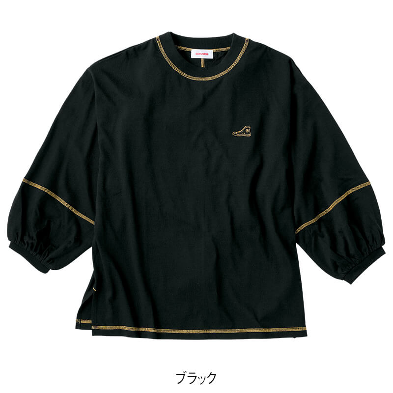 ＜CONVERSE＞配色ステッチ8分袖Tシャツ