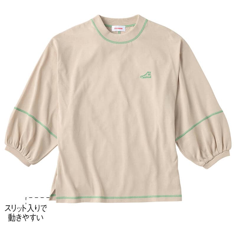 ＜CONVERSE＞配色ステッチ8分袖Tシャツ