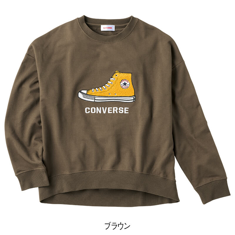 ＜CONVERSE＞ミニ裏毛さがら刺繍裾ラウンドスウェット