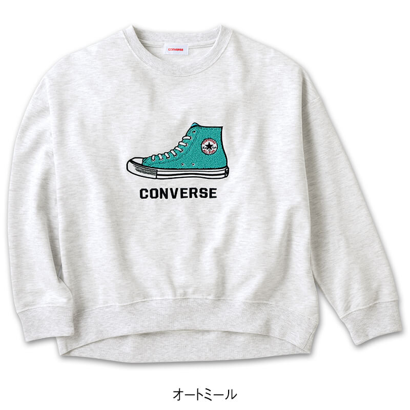 ＜CONVERSE＞ミニ裏毛さがら刺繍裾ラウンドスウェット