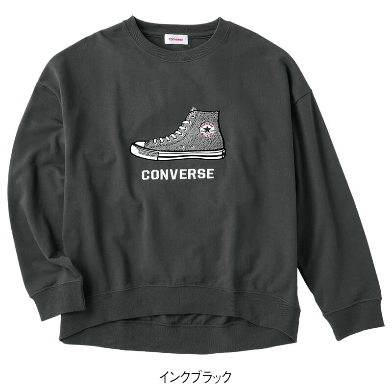 ＜CONVERSE＞ミニ裏毛さがら刺繍裾ラウンドスウェット