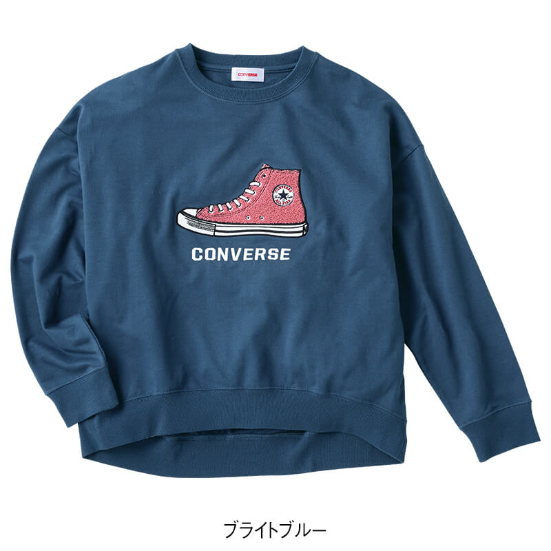 ＜CONVERSE＞ミニ裏毛さがら刺繍裾ラウンドスウェット