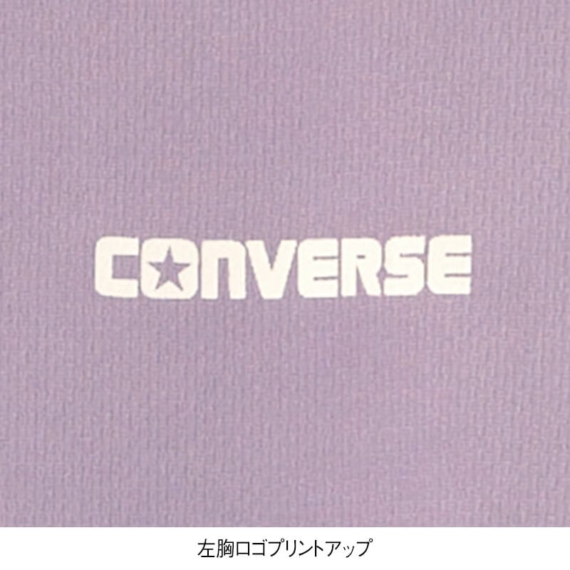 ＜CONVERSE＞ソフトメッシュ配色モックネック長袖Tシャツ