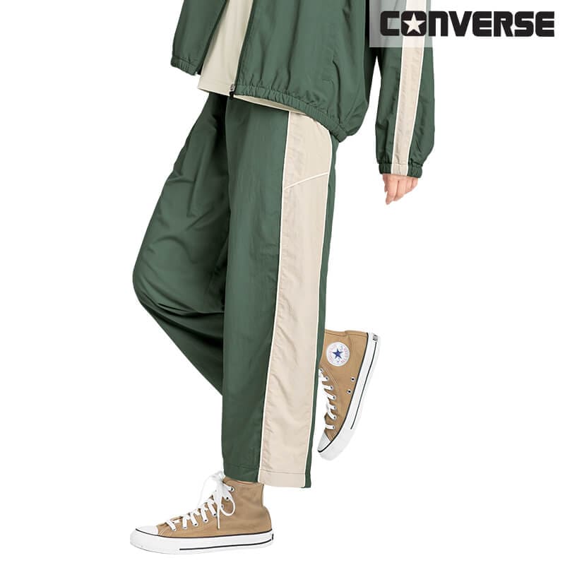 ＜CONVERSE＞ナイロンタスランパイピング使いワイドパンツ