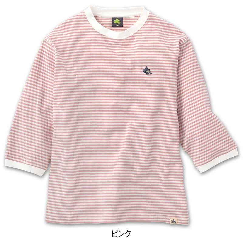 ＜LOGOS Park＞空紡天竺先染めボーダー7分袖Tシャツ