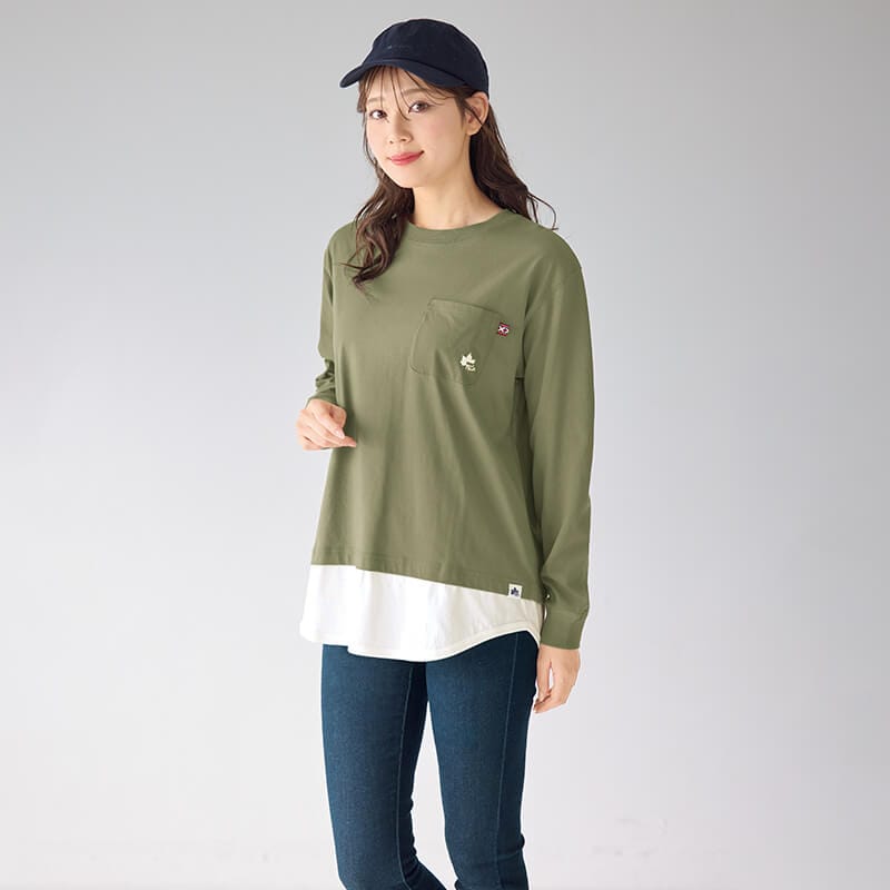 ＜LOGOS Park＞フェイクレイヤード長袖Tシャツ