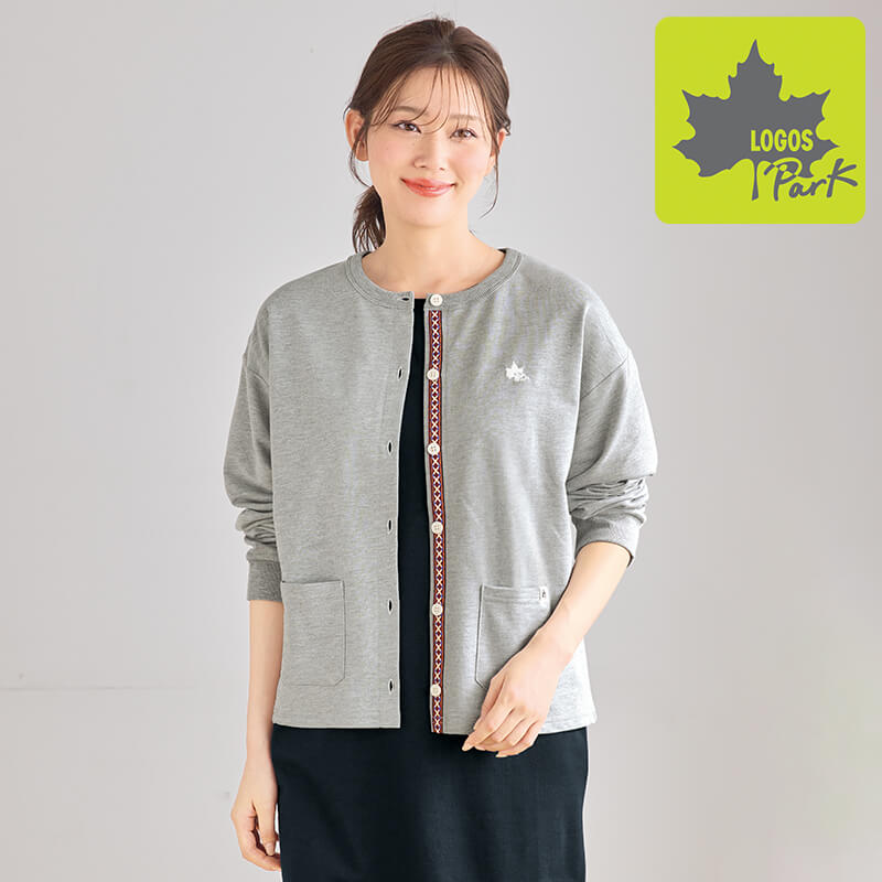 ＜LOGOS Park＞チロルテープミニ裏毛カーディガン