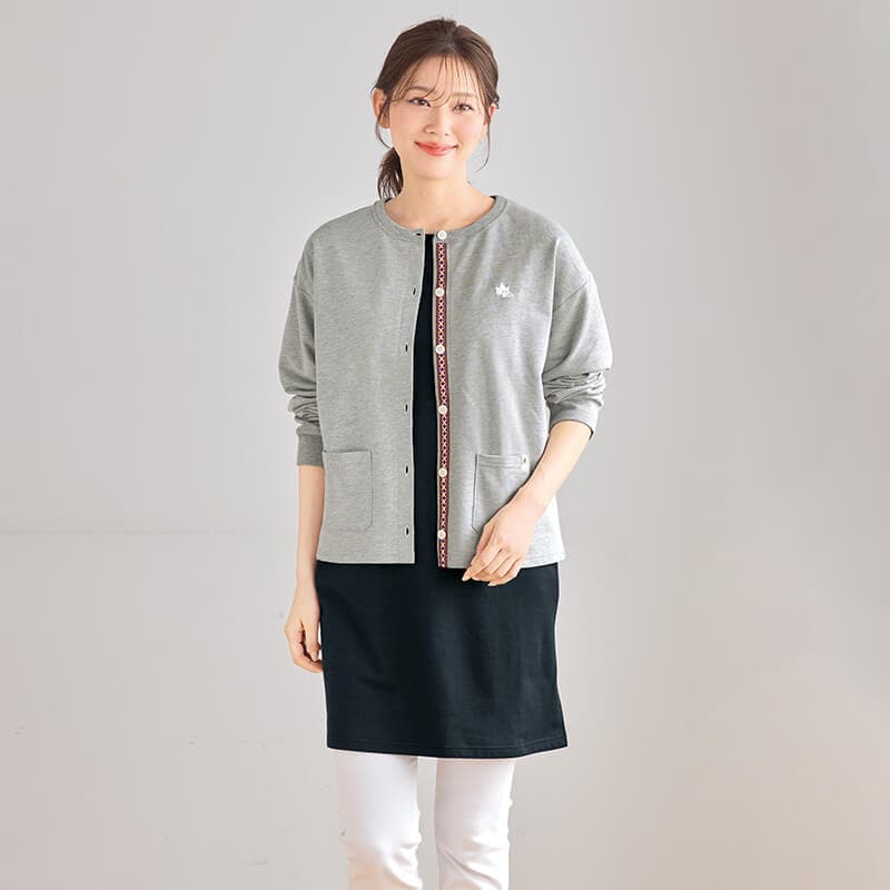 ＜LOGOS Park＞チロルテープミニ裏毛カーディガン