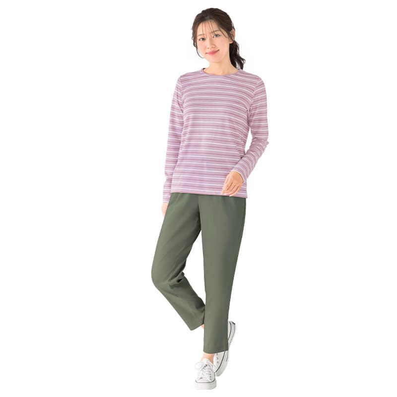 吸汗速乾 ひんやり 横ストレッチテーパードパンツ