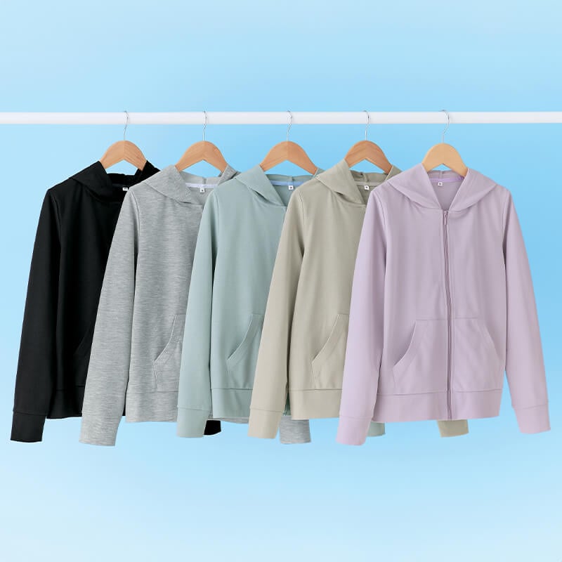 吸水速乾 ドライ裏メッシュフルジップパーカー