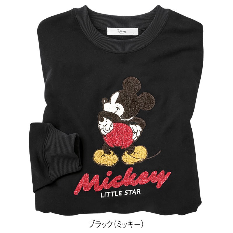 ＜ディズニー＞さがら刺繍裏毛ワイドトレーナー