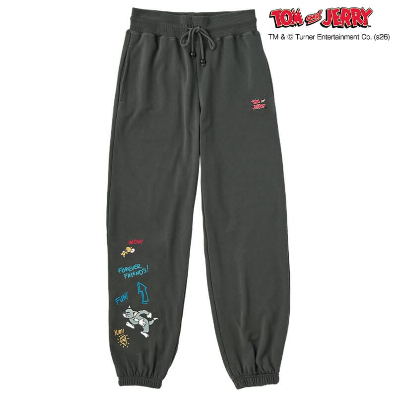 ＜TOM and JERRY＞裏毛裾ゴムロングパンツ