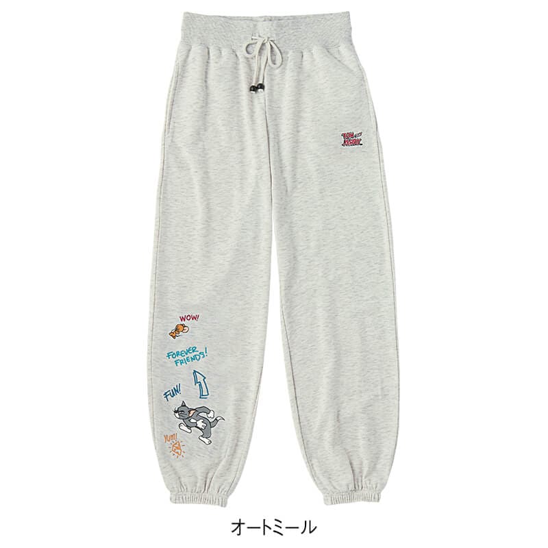 ＜TOM and JERRY＞裏毛裾ゴムロングパンツ