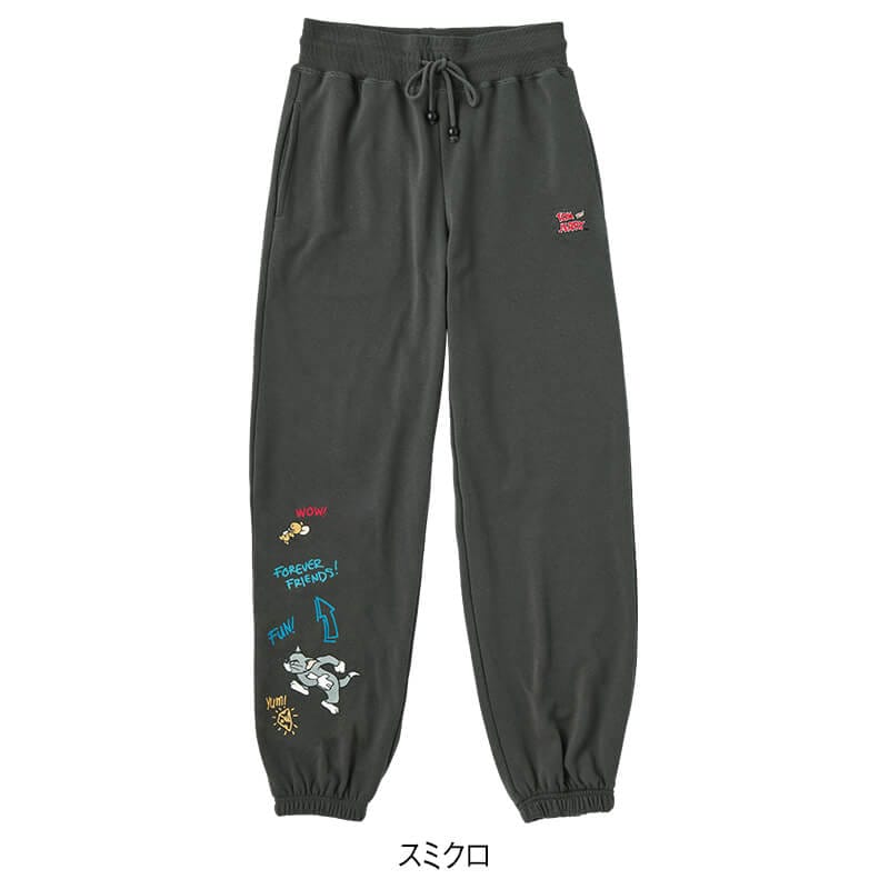 ＜TOM and JERRY＞裏毛裾ゴムロングパンツ