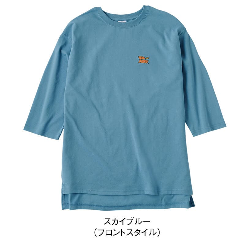 ＜TOM and JERRY＞天竺9分袖ビッグTシャツ