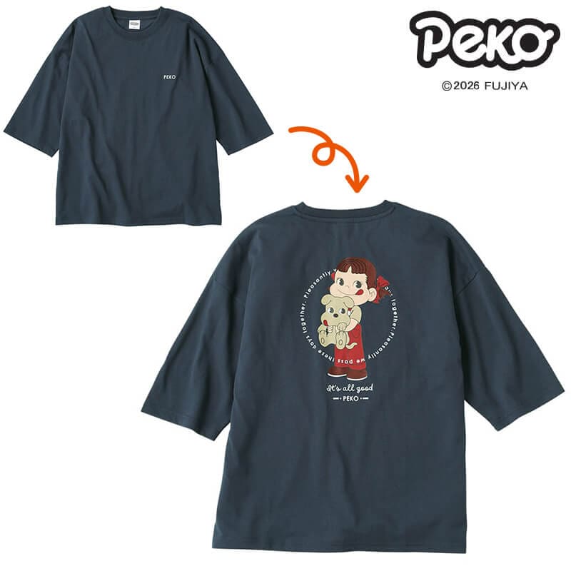 ＜Peko＞天竺7分袖ワイドTシャツ