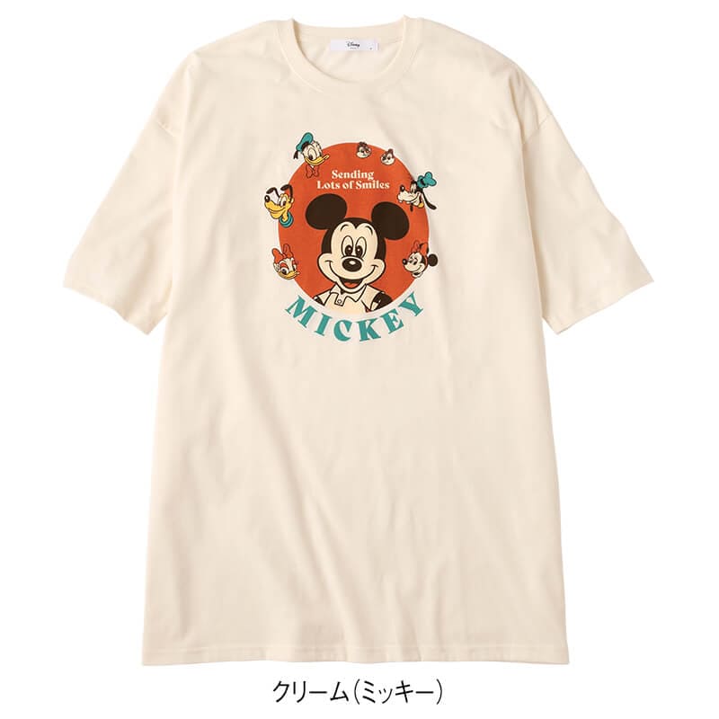 ＜ディズニー＞天竺7分袖ビッグTシャツ