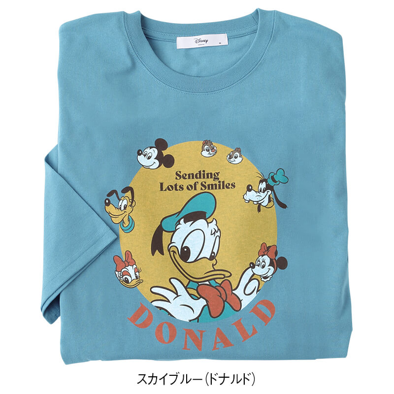 ＜ディズニー＞天竺7分袖ビッグTシャツ