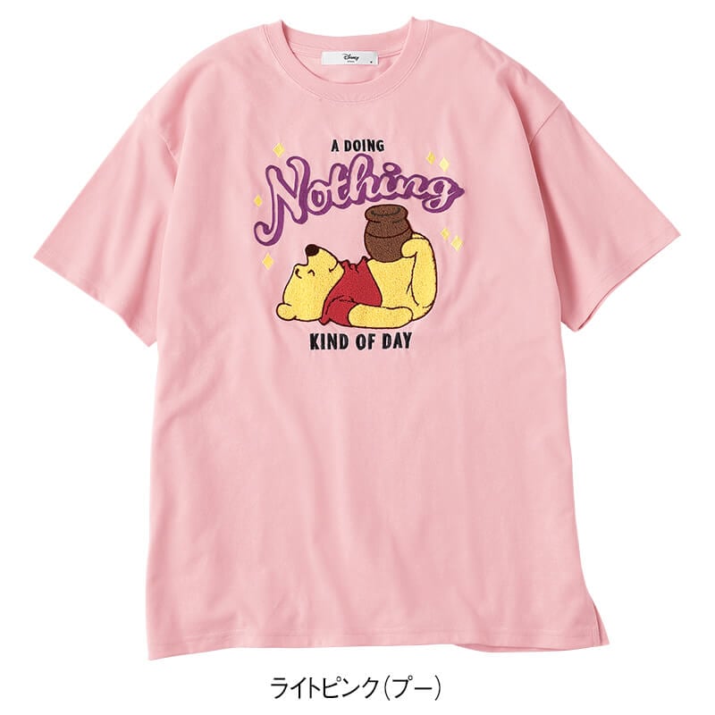 <ディズニー>さがら刺繍天竺半袖Tシャツ