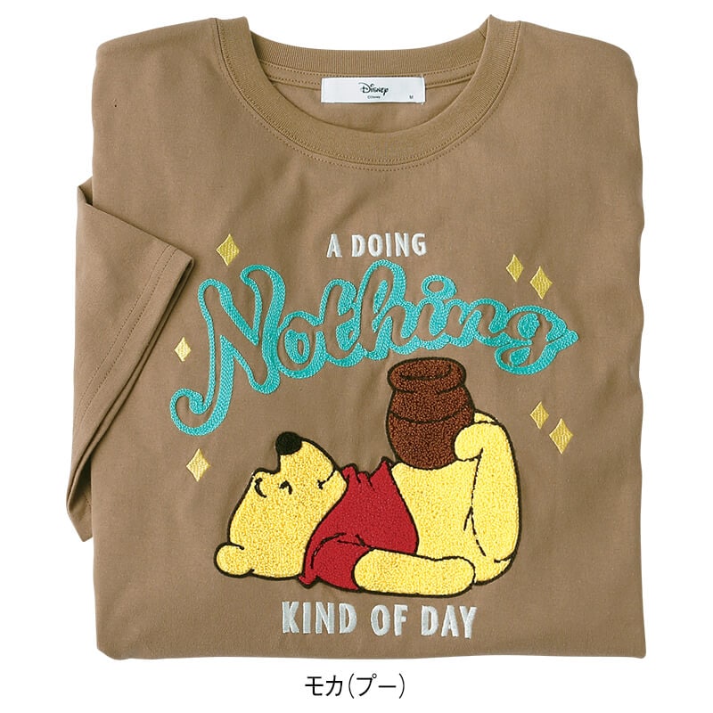 <ディズニー>さがら刺繍天竺半袖Tシャツ