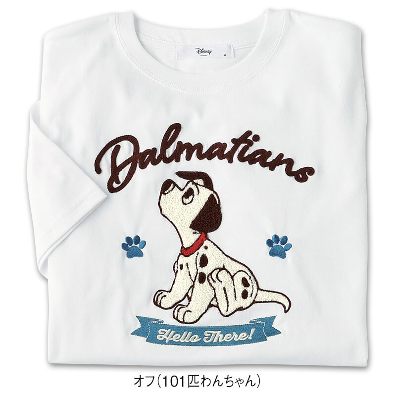 <ディズニー>さがら刺繍天竺半袖Tシャツ