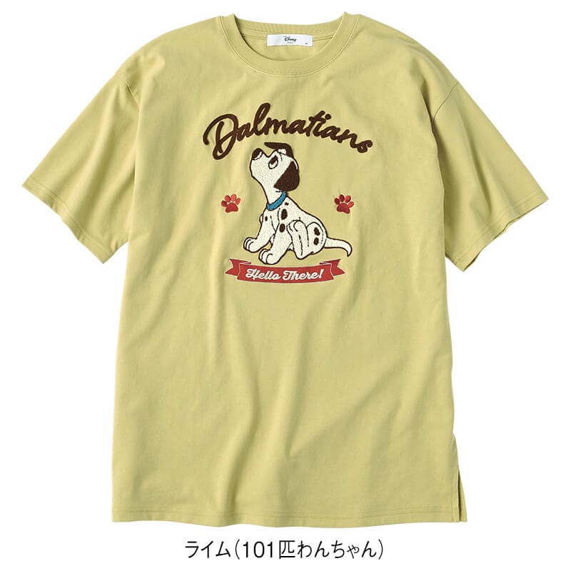 <ディズニー>さがら刺繍天竺半袖Tシャツ