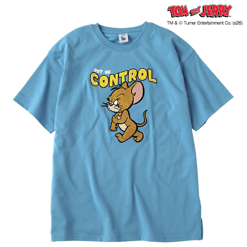 ＜TOM and JERRY＞さがら刺繍天竺半袖Tシャツ