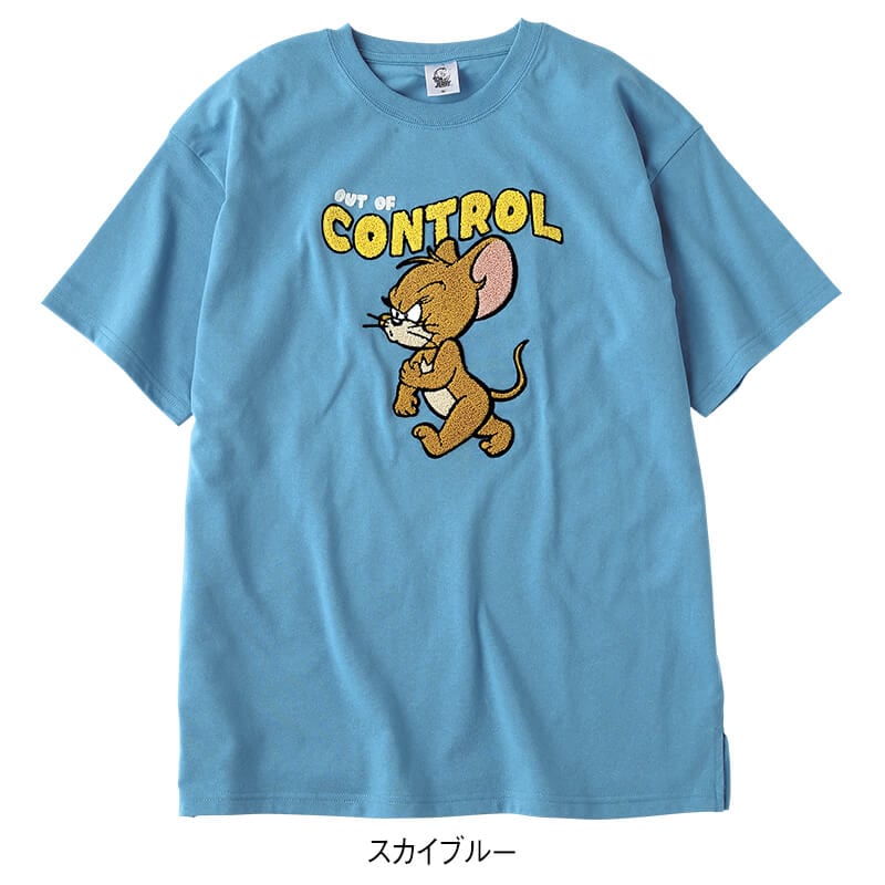 ＜TOM and JERRY＞さがら刺繍天竺半袖Tシャツ