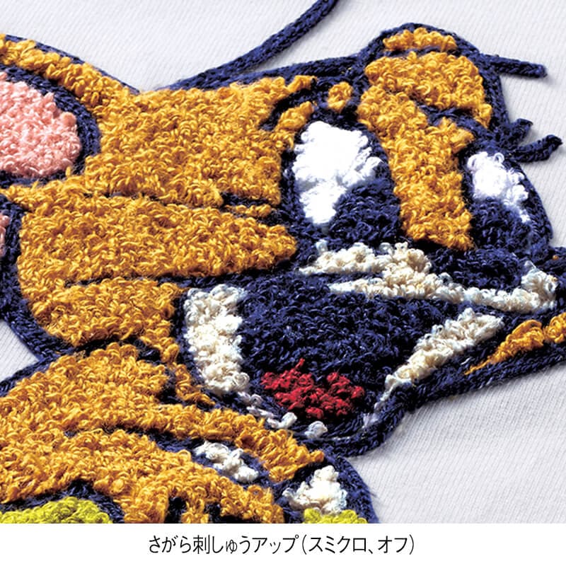 ＜TOM and JERRY＞さがら刺繍天竺半袖Tシャツ