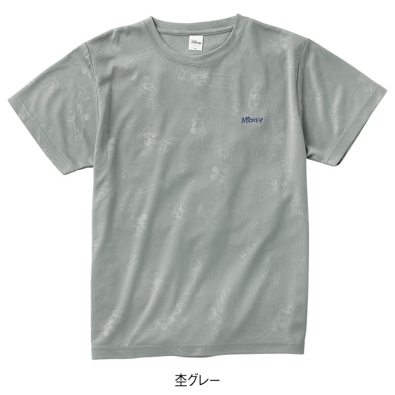 ＜ディズニー＞ドライ裏メッシュエンボス総柄Tシャツ