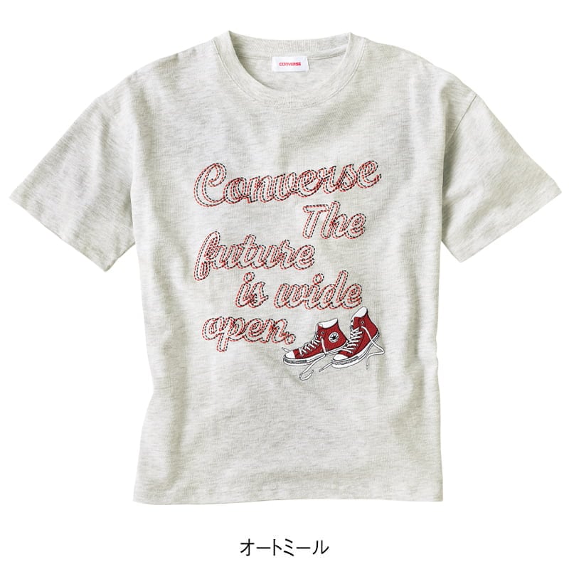 ＜CONVERSE＞ロゴ発泡シューズ刺繍Tシャツ