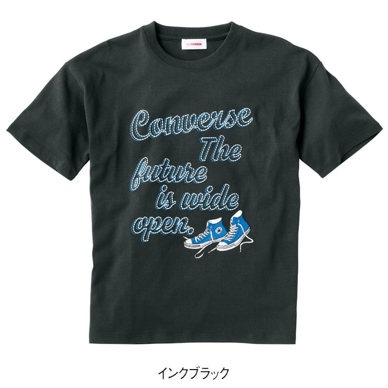 ＜CONVERSE＞ロゴ発泡シューズ刺繍Tシャツ