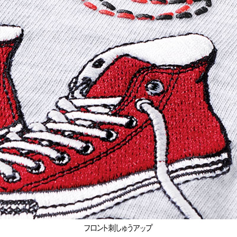 ＜CONVERSE＞ロゴ発泡シューズ刺繍Tシャツ