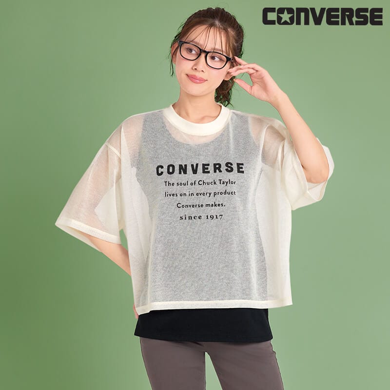 ＜CONVERSE＞サラッと透かし編みプルオーバー＆タンクトップ