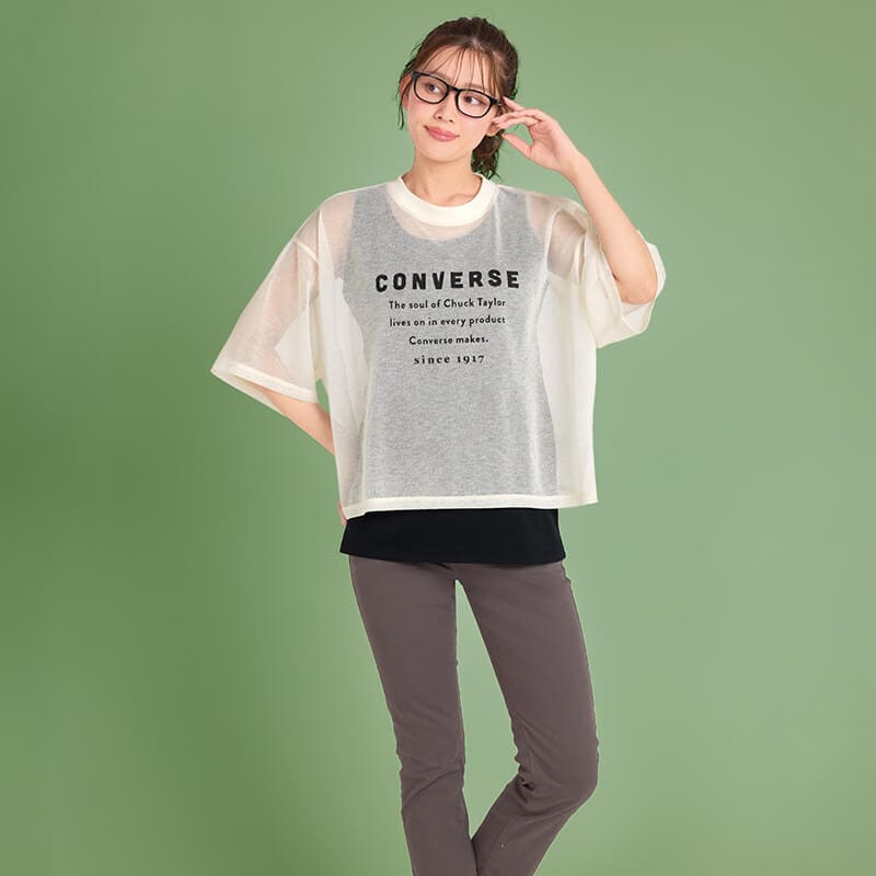 ＜CONVERSE＞サラッと透かし編みプルオーバー＆タンクトップ